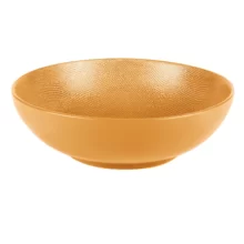 Assiette creuse jaune safran 19 cm vue du dessus