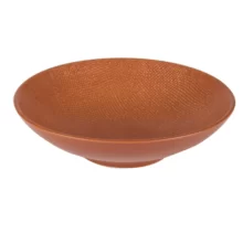 Assiette creuse 19 cm rouge terra vue de côté