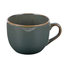 Bol vert en grés vue de côté