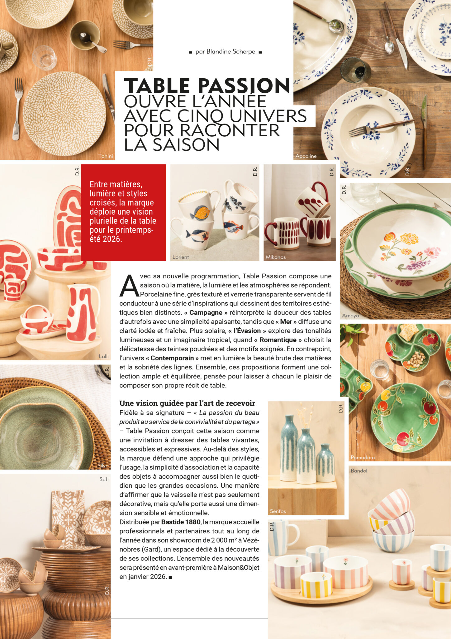 Article "Table Passion ouvre l'année avec 5 univers pour raconter la saison", parution dans le magazine Home Fashion News #60 - Janvier 2026