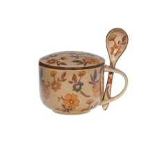 Photo Bol à soupe avec cuillère 55 cl collection Aveline grès automne hiver 2026
