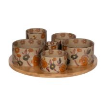Photo Service apéritif 6 pièces collection Aveline grès automne hiver 2026