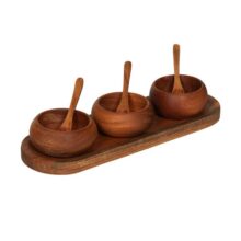 Photo Service apéritif avec cuillère Collection Sève Acacia 32x12 cm automne hiver 2026