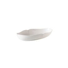 photo Plat ovale collection Dahlia blanc 28x15 cm automne hiver 2026 en porcelaine